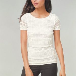 WHBM Lace Top Stretchy Ecru XX Small